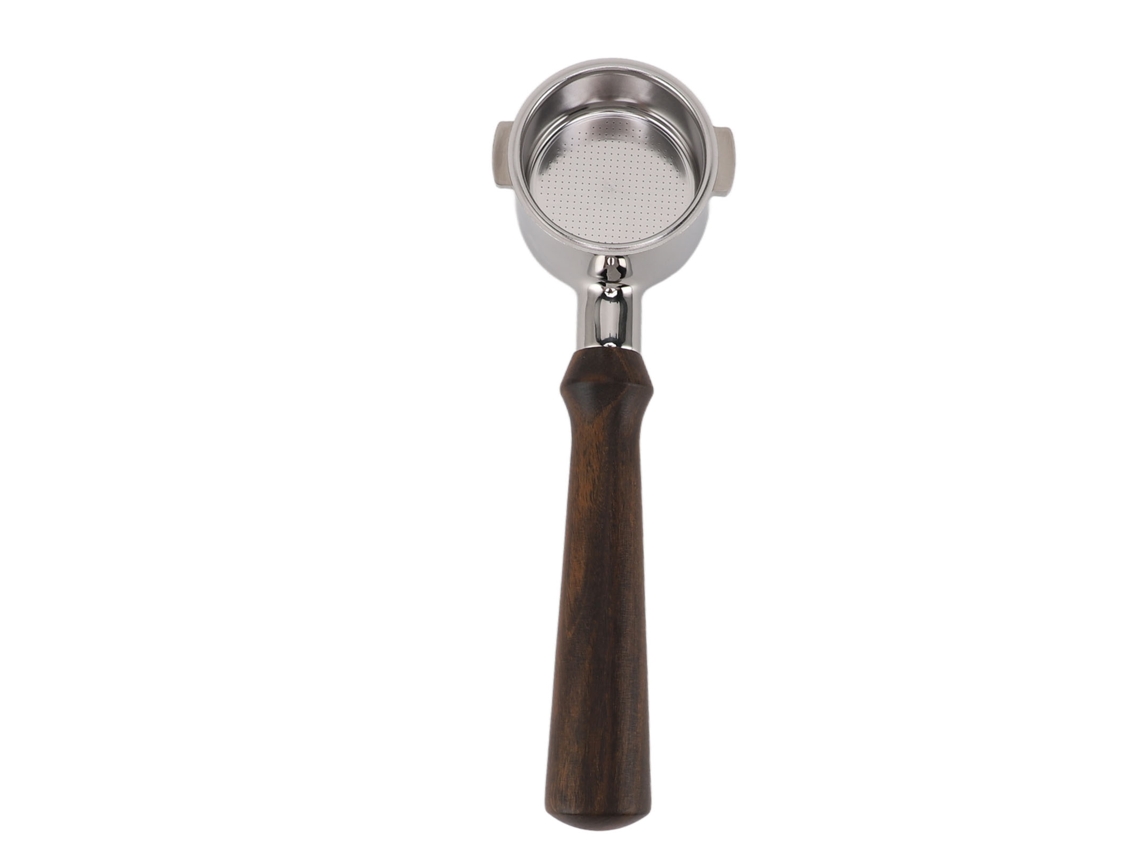 PORTAFILTER Sin Fondo 51mm con Mango de Madera y 2 Oídos para Delonghi