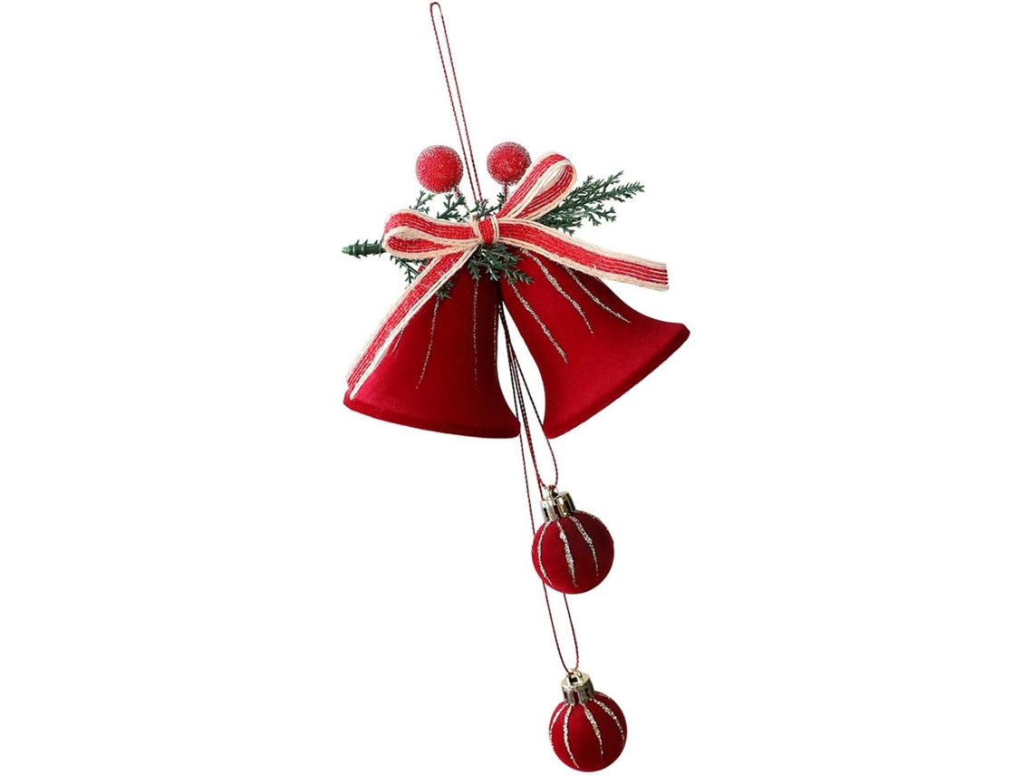 Sinos De Natal Aveludados - Decoração Para Árvore De Natal, Guirlanda, Lareira, Janela E Decoração Natalina.