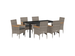 Maison Exclusive - Conjunto De Jantar Para Jardim 7 Pcs Cinzeto Vime Pe