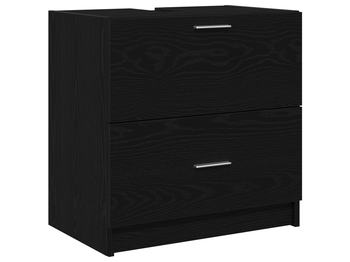 Conjunto 1 Armário De Banheiro Vidaxl Preto Derivados De Madeira (59 X 37 X 59 Cm)