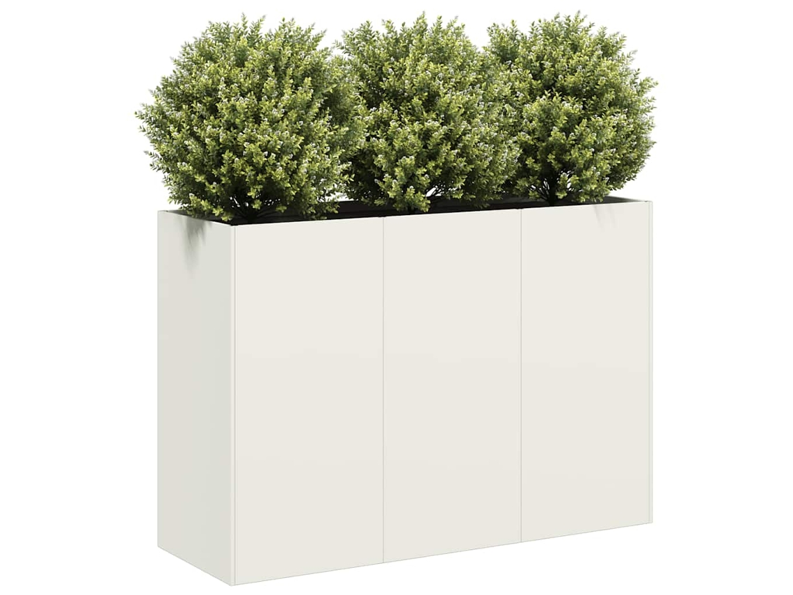 Vaso Floreira 120x40x80 Cm Aã§o Laminado A Frio Branco Dkd Home Decor