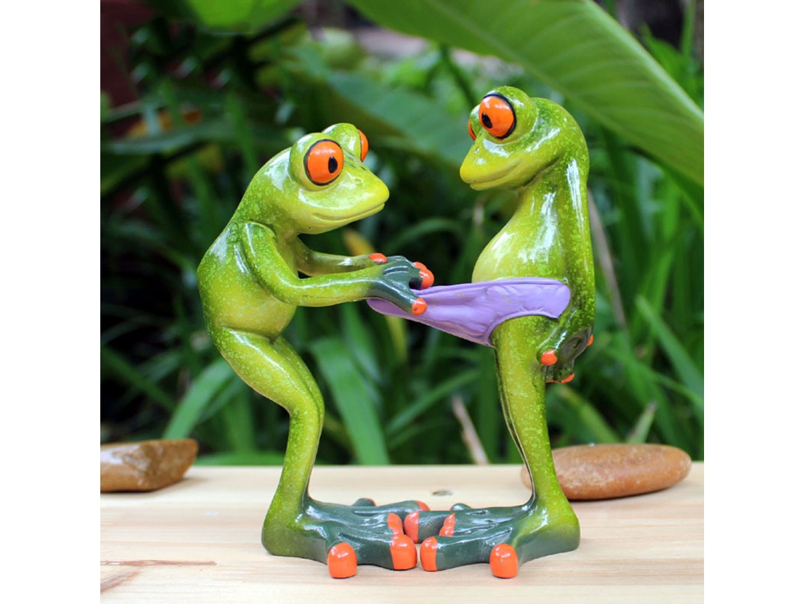 Laxiscreed Ornamento De Desktop Jiecao Frog Para Decoração, Presente E Casa, Tamanho 11cm
