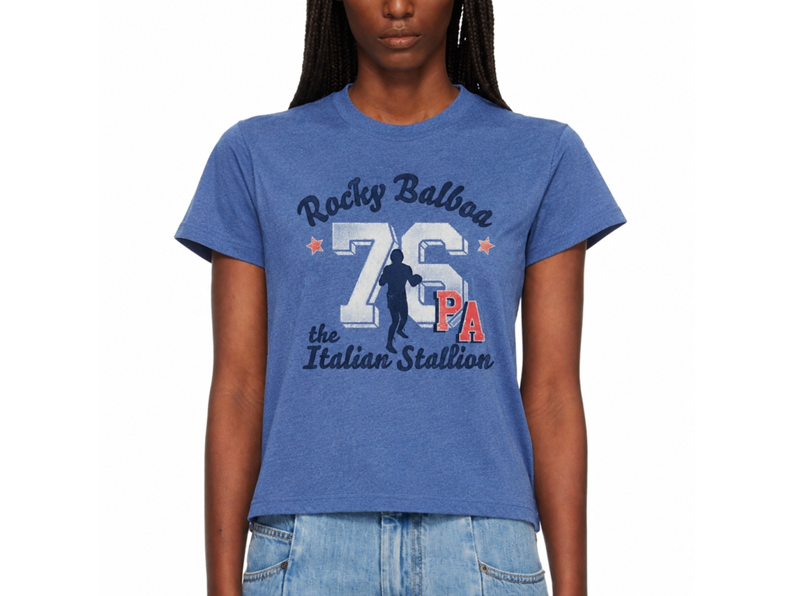 Rockinstone Rocky Movie Ath '76 Take 2 Heather Royal Adult T-shirt Size:xxl