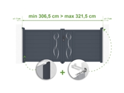 Portão De Balanço Ajustável Largura 3m Life H.120cm Alumínio Cinza Casanoov