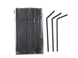 100 Canudos De Café De Plástico Preto