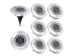 CONJUNTO DE 4 LUMINÁRIAS SOLARES AQUAFORGE com 8 LEDs para jardim e quintal