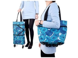 Sacola de Compras Dobrável com Rodas Lmell, Mala de Rodinhas Dobrável para Mulheres. GOKOCO