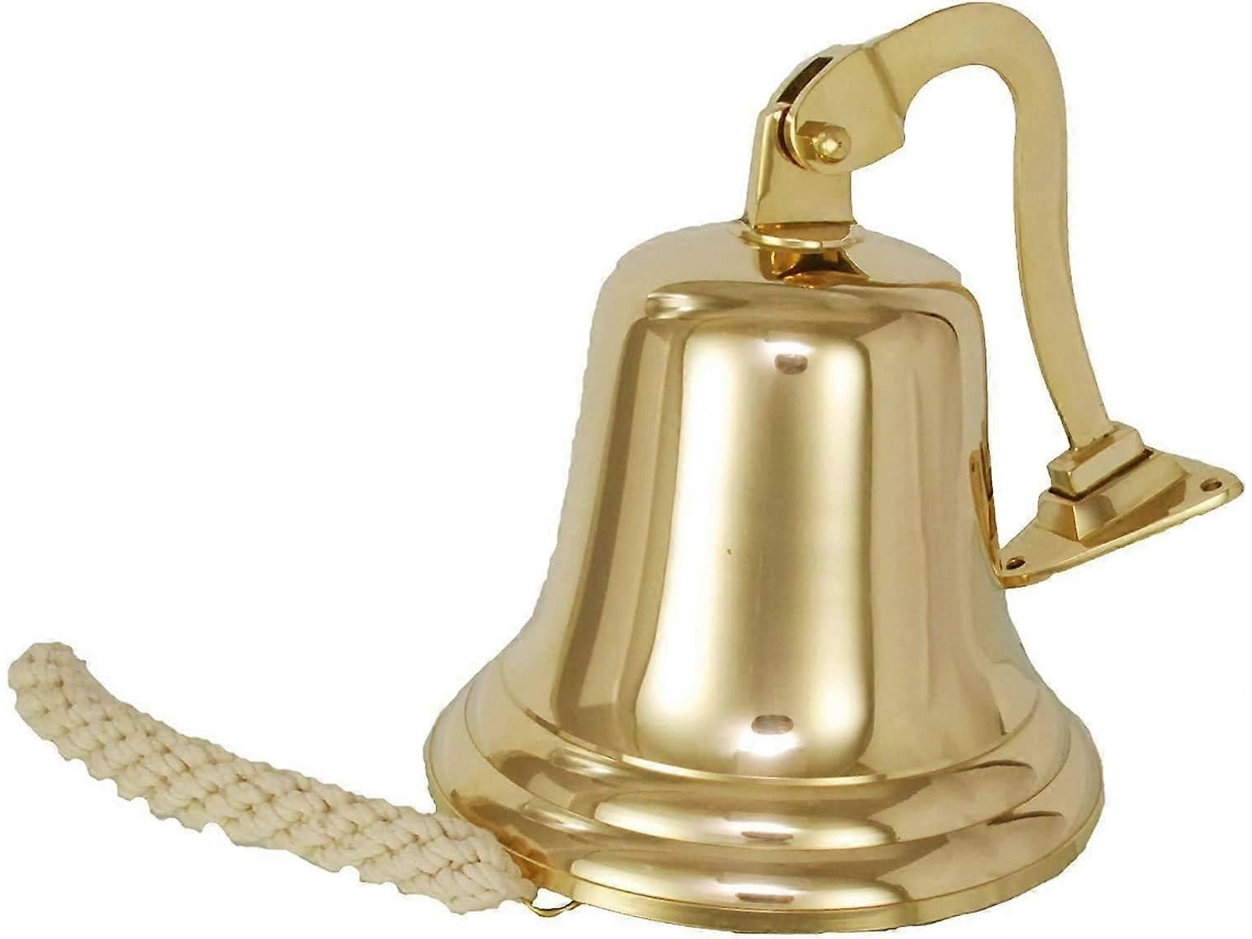 Campainha De Latão Sólido Clássica, 6 Polegadas, Para Porta Ou Decoração