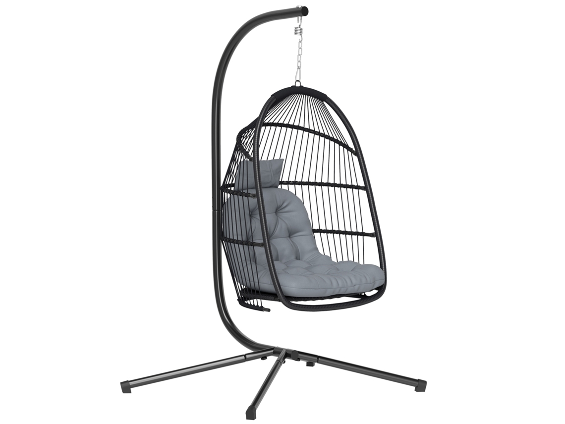 Conjunto de Móveis de Jardim em Rattan com 2 Cadeiras com Almofadas Removíveis e Mesa com Tampo de Metal ZENCORE SERVICES