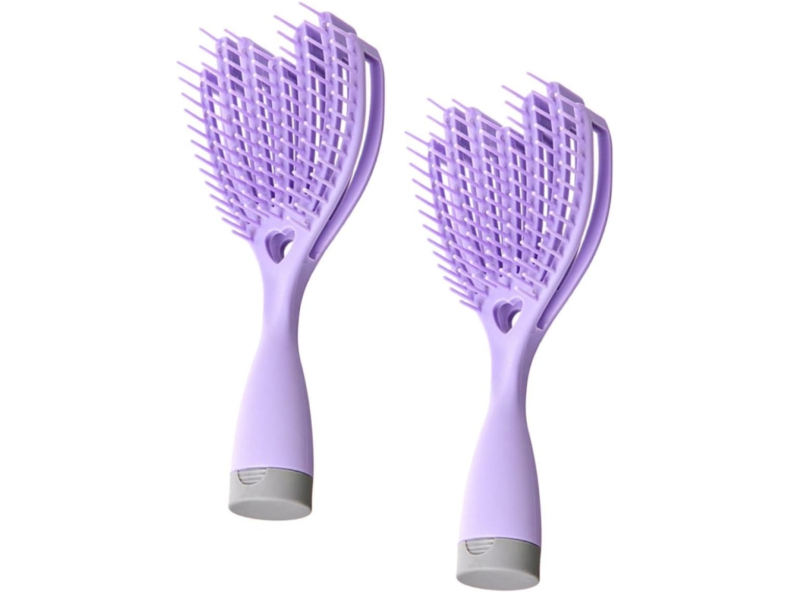 Escova De Cabelo Portátil Retrátil 2 Peças Para Mulheres Com Função Massagem E Compartimento Guardar Os Fios, Adequada