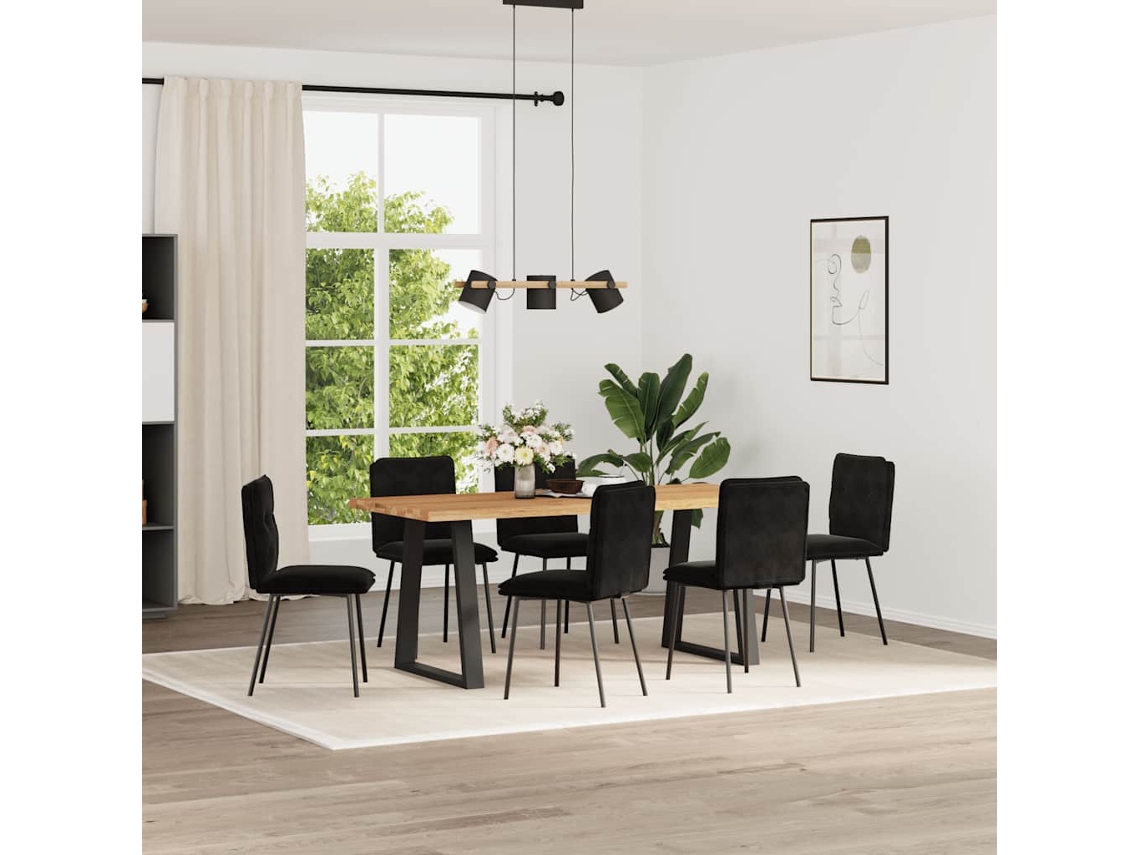 Vidaxl Cadeiras De Jantar 6 Pcs Veludo Preto