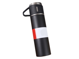 Frasco Térmico Inox 500ml 3 Tampas Viagem Preto