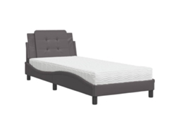 Bed, Beds Vidaxl Cinzeto Couro Artificial (90 X 200 Cm)