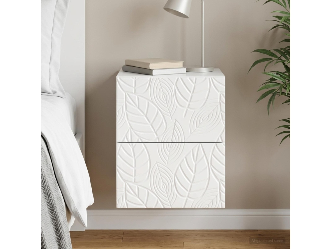 Vidaxl Gabinete De Canto Montado Na Parede Branco Brilhante