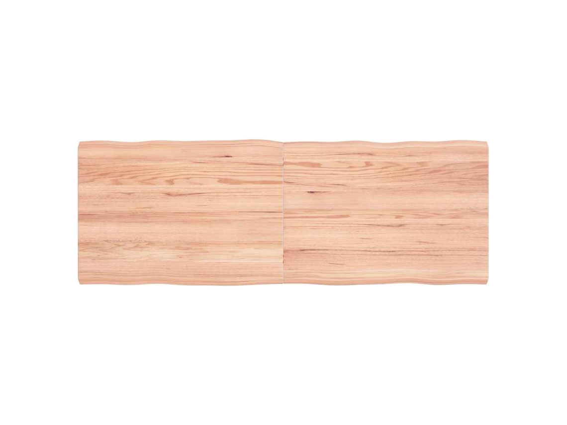Vidaxl Tampo De Mesa Com Bordas Vivas Carvalho Tratado Castanho-claro