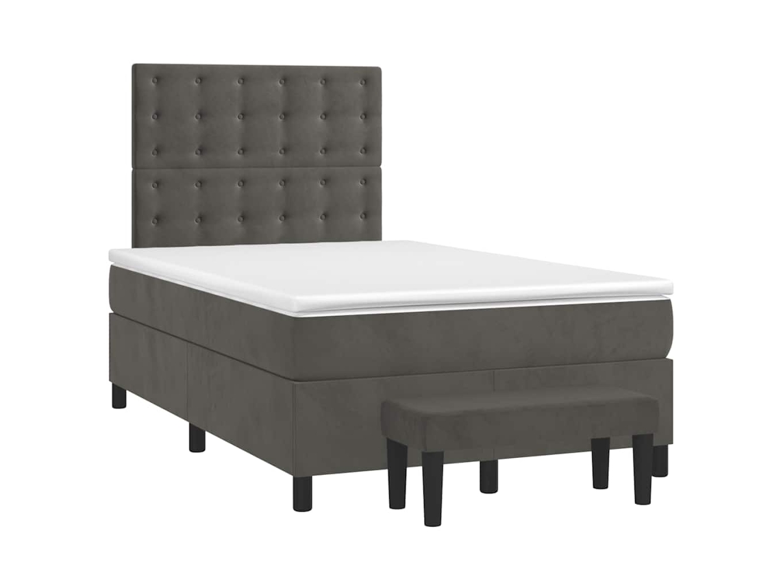 Box Spring Bed, Box Spring Beds Vidaxl Cinzeto Veludo (120 X 190 Cm)
