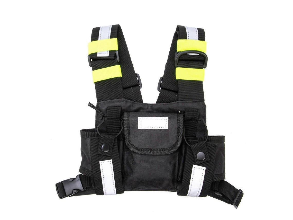 Suporte de Peito para Rádio Comunicador Bidirecional, Coldre Ombro Rádio, Colete, Bolsa Frontal Transporte Refletivo Rád GOKOCO