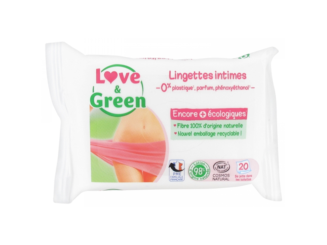 Toalhetes íntimos 20 toalhetes LOVE & GREEN