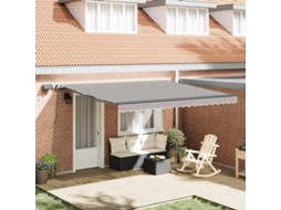 Vidaxl Toldo Retrátil Cinzento-claro 400 × 350 Cm Tecido E Alumínio