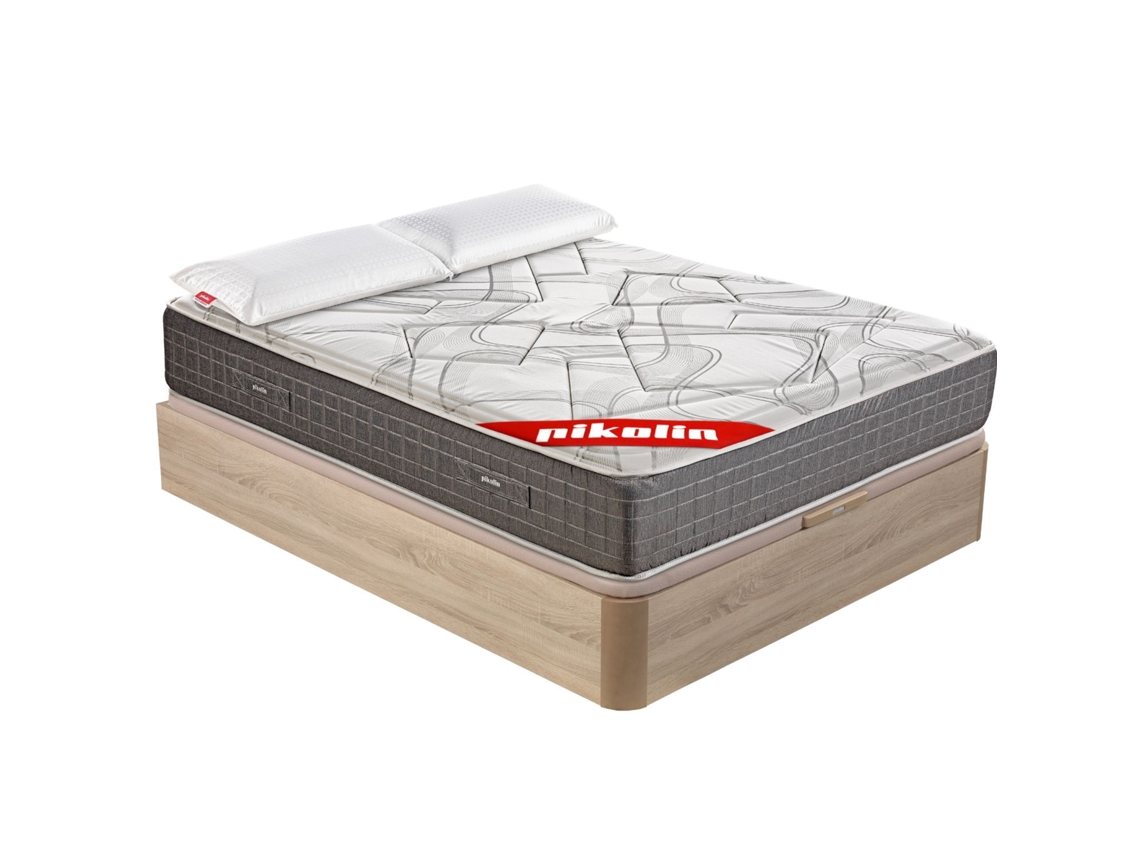 Pack PIKOLIN Sommier Natural + Colchão Molas Ensacadas Saturn + Almofada Grátis (135 x 190 - 64 Cm de Altura)