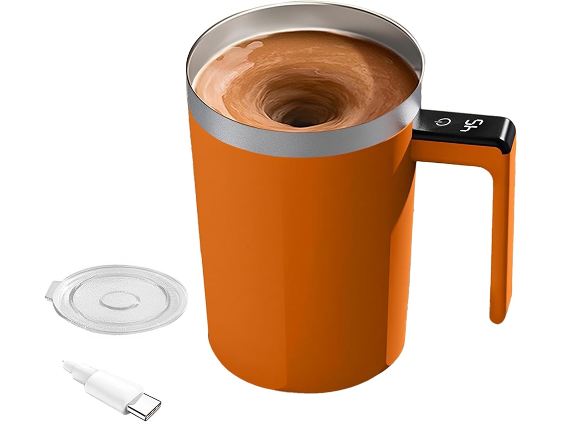 Caneca De Café Com Tampa E Misturador Automático Magnético De 400 Ml/13,5 Oz (laranja)