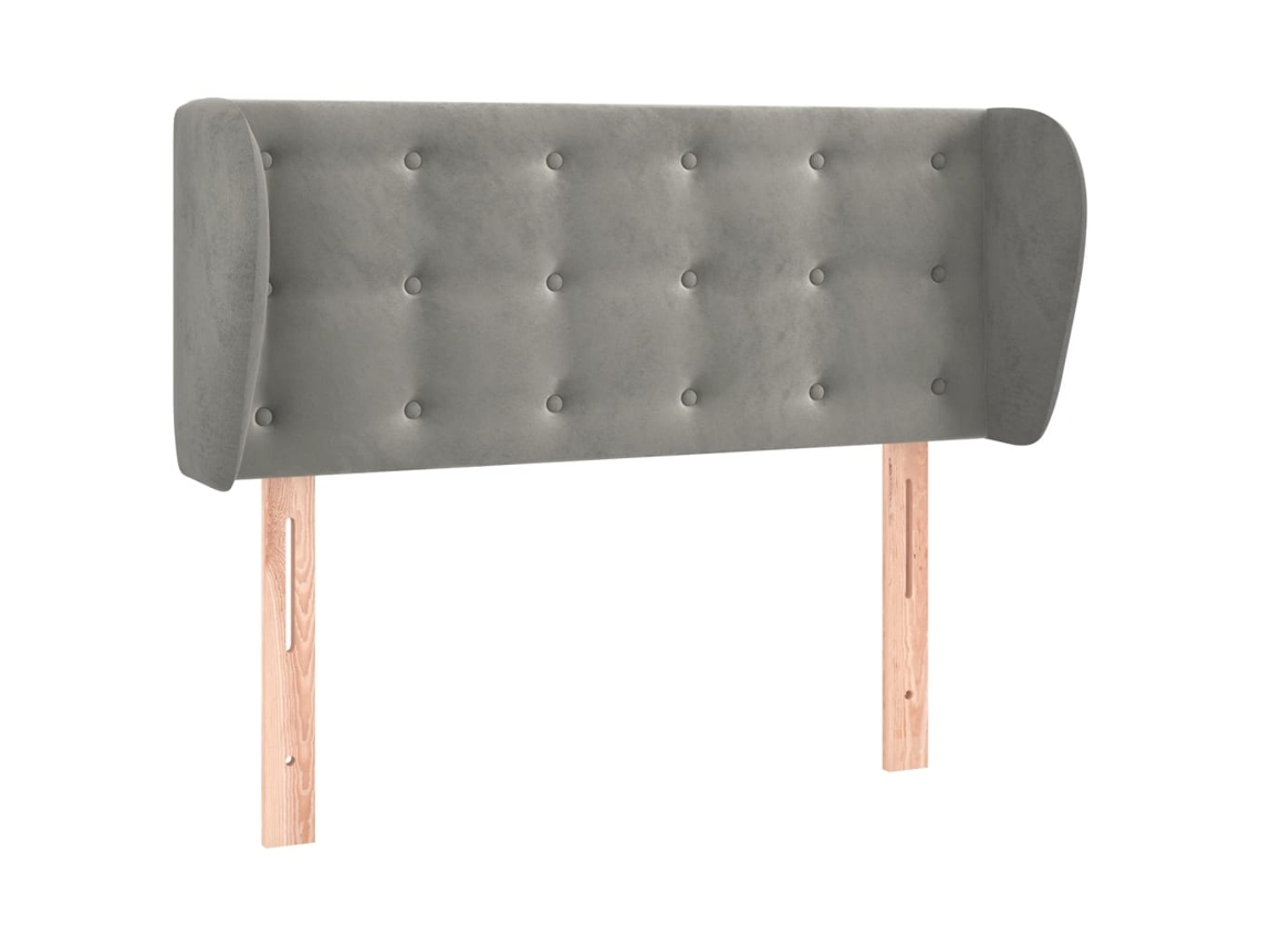 Cabeceira de Cama com Abas Veludo Cinzento Claro MAISON EXCLUSIVE (83x23x78 cm)