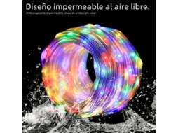 (22m) Cordão De Luzes De Natal Led Rgbic Inteligente À Prova D'água Com Bluetooth E Energia Solar