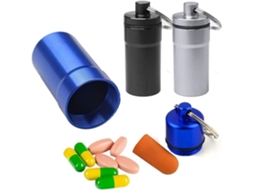 Conjunto De 3 Mini Frascos Alumínio Para Medicamentos(preto, Prata E Azul), À Prova D'água