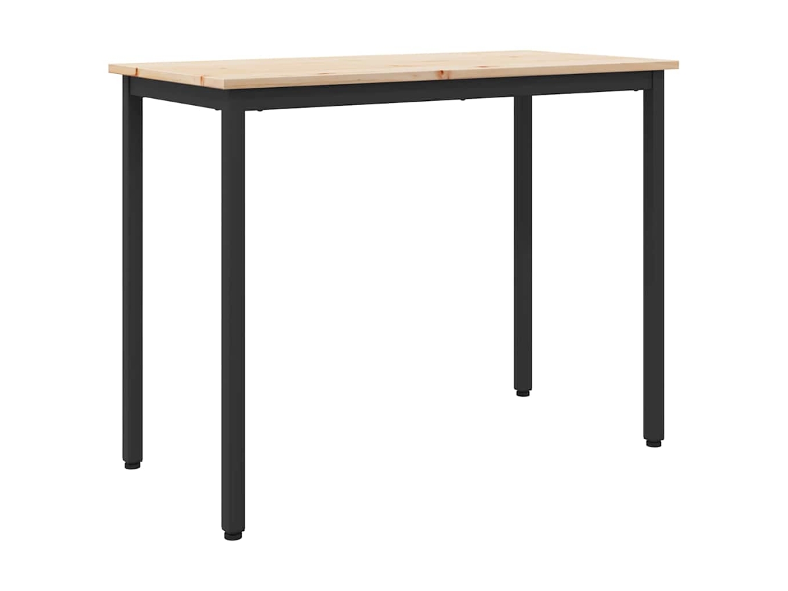 Vidaxl Mesa Natural 100 X 50 X 77 Cm Madeira De Engenharia E Aço