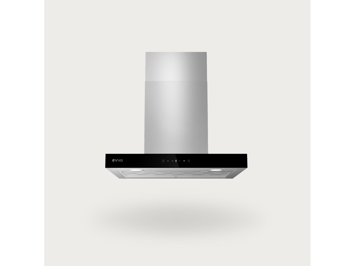 Exaustor Extractora Decorativa Evvo Ce31, 60 Cm, 650 M³/h, 3 Velocidades, Modo Boost, Ecrã Tátil, Led, Temporizador, A.