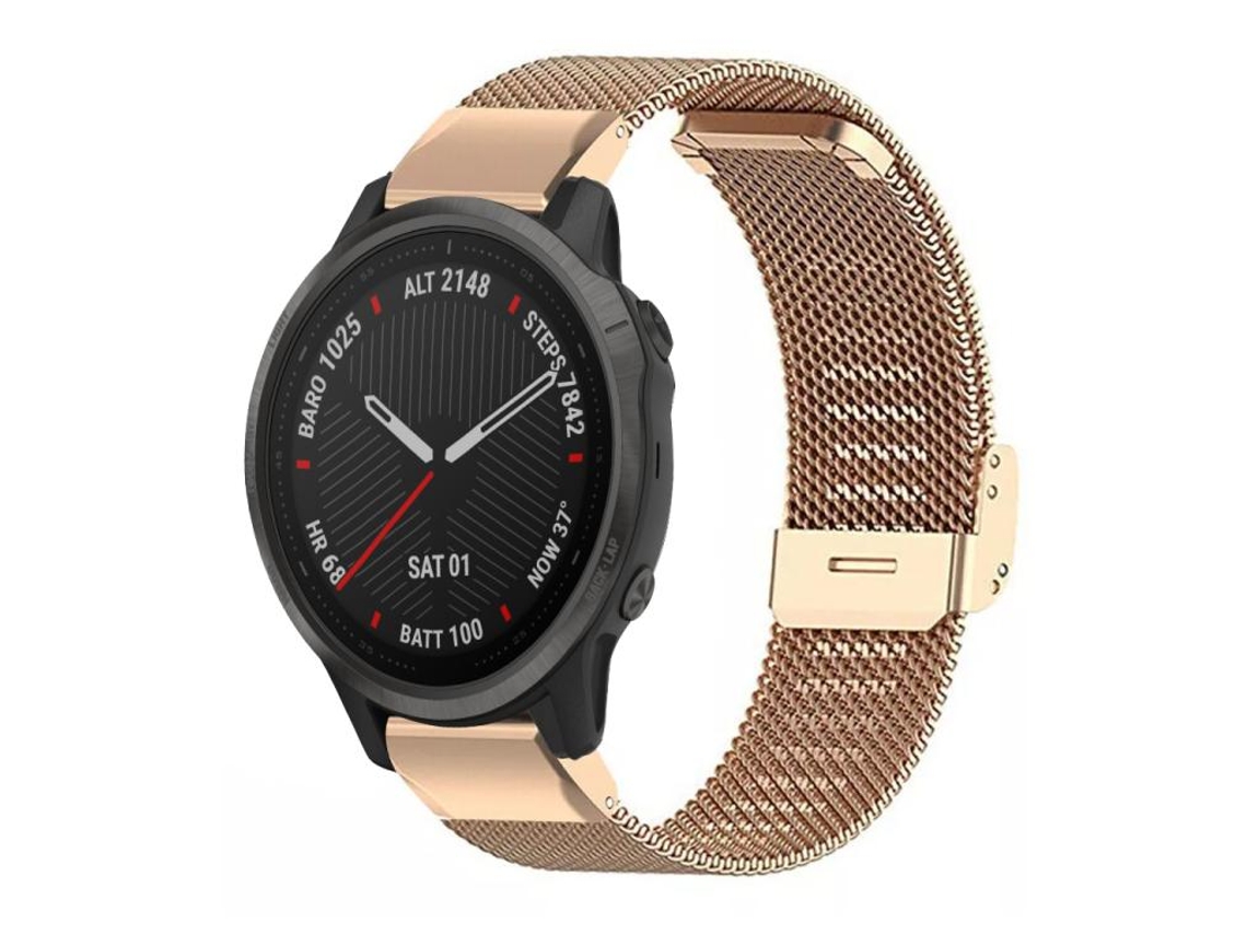 Bracelete para Garmin XIAOMOYU Fenix 8 / 7s / 6s / 5s Metal Milanês Ouro Rosa (20mm)