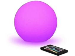 Lâmpada de Led em Formato Bola, Superdivertida, de 8 Polegadas, com Controle Remoto, Mudança de Cor Rgb, 16 Cores e 8 Brilhos BRILVIBERA