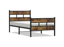 Bed Frame, Bed Frames Vidaxl Marrom Ferro (90 X 190 Cm)