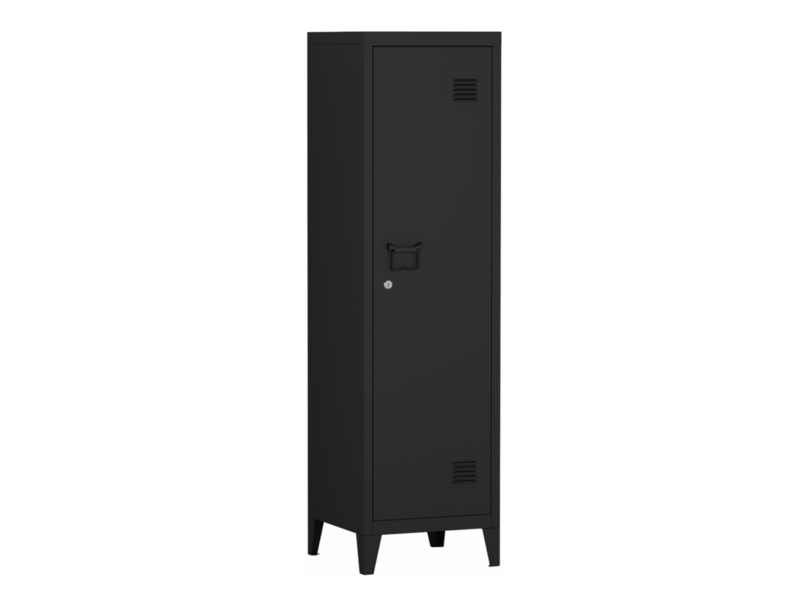 Cacifo Metálico Kurikka com 3 Compartimentos em Aço 137X38X38 Cm Preto [EN.CASA]