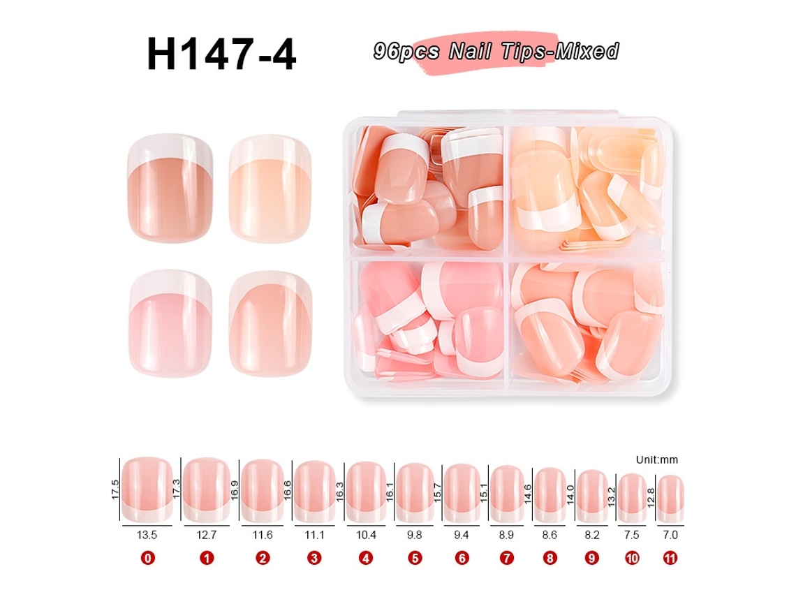 Lurelia Unhas Postiças Para Manicure Francesa 96 Pontas Ref. H147-4
