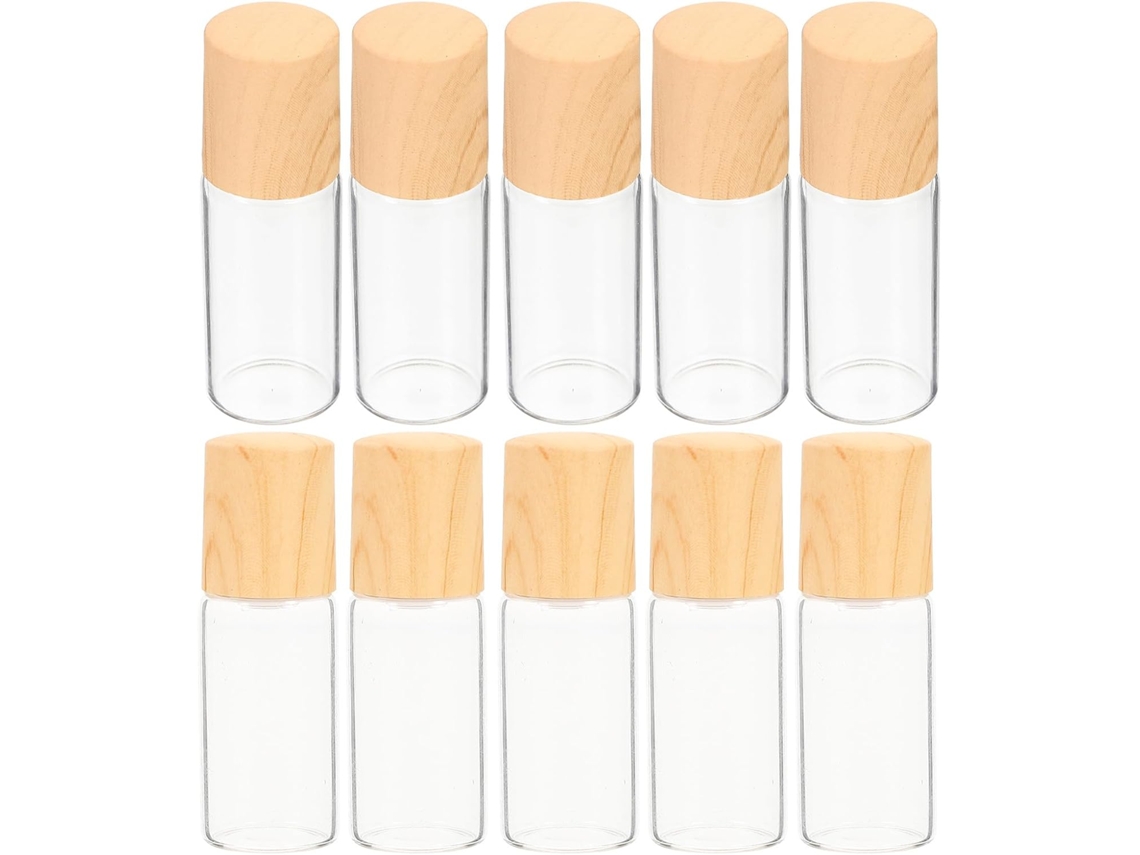 Conjunto de 10 frascos roll-on de vidro para perfumes e óleos essenciais (1ml)