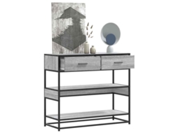 Vidaxl Mesa Consola 90x35x80 Cm Derivados De Madeira Cinzento Sonoma