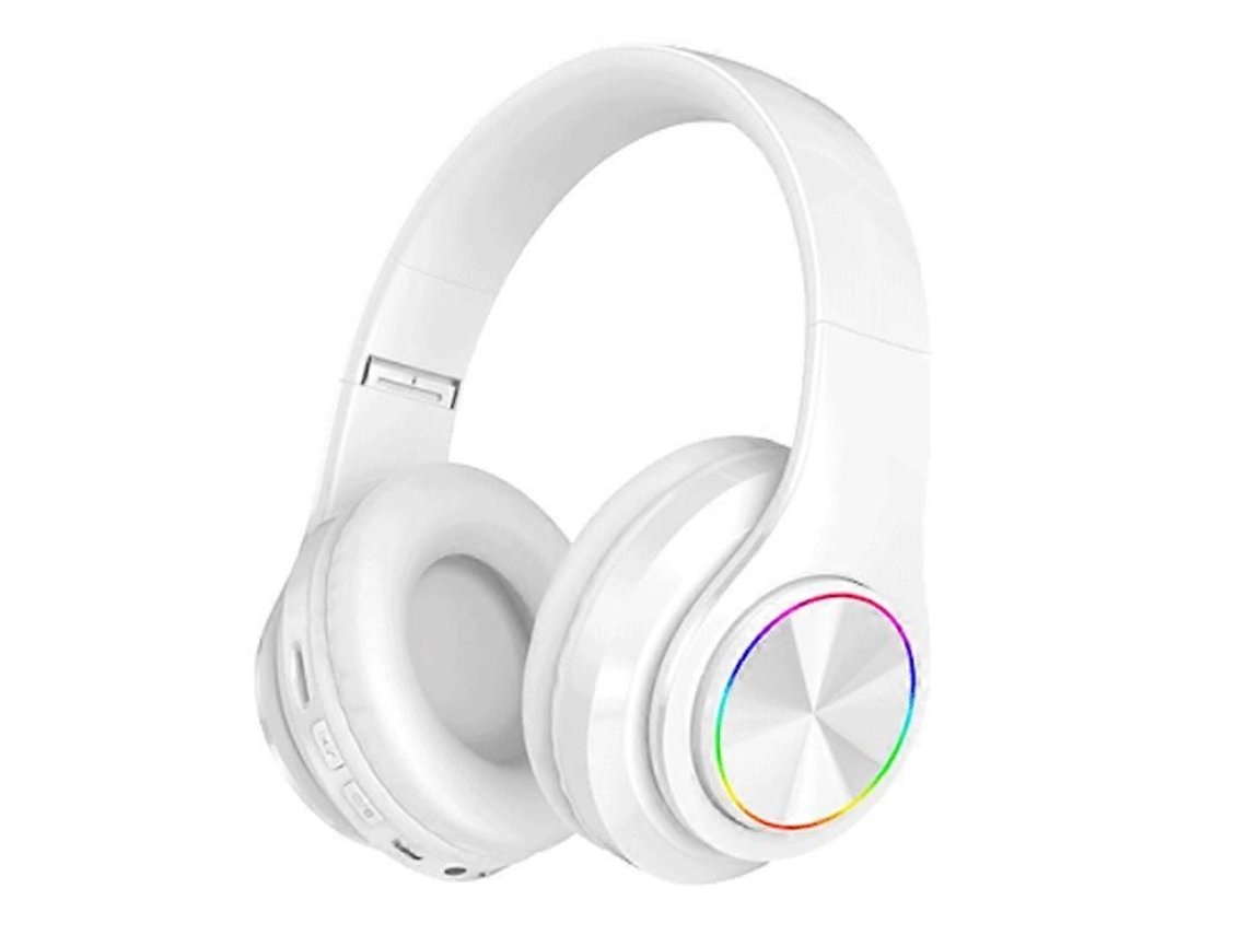 Fones De Ouvido Sem Fio Bluetooth, Fones De Ouvido Dobráveis ​​coloridos Led Light Comfort Over-ear, Microfone Embutido, Fm, Slot Para Cartão Sd,