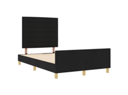 Conjunto 1 Estrado De Cama Plataforma Vidaxl Preto Tecido (160 X 200 Cm)