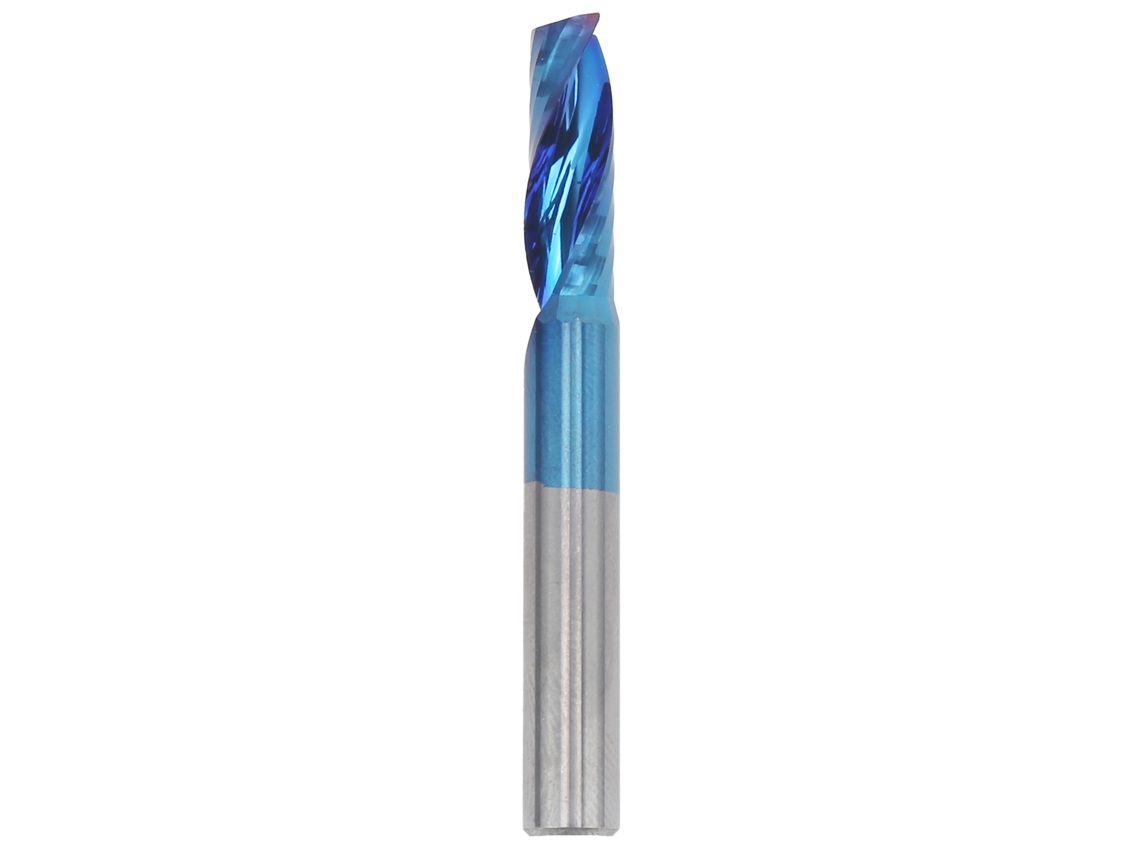 Fresa De Fresamento Espiral De Lâmina Única Aço Tungstênio Plating Azul Ferramentas Cnc 6x17x50