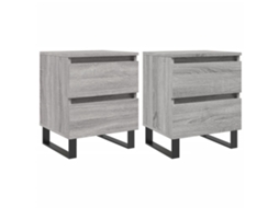 Bedside Cabinet, Bedside Cabinets Vidaxl Cinzeto Madeira Processada (n/a)
