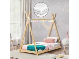 Cama Infantil Colchão Máx 200 Kg [EN.CASA] Vimpeli (168 x 87 x 150 cm - Bambu - Castanho)