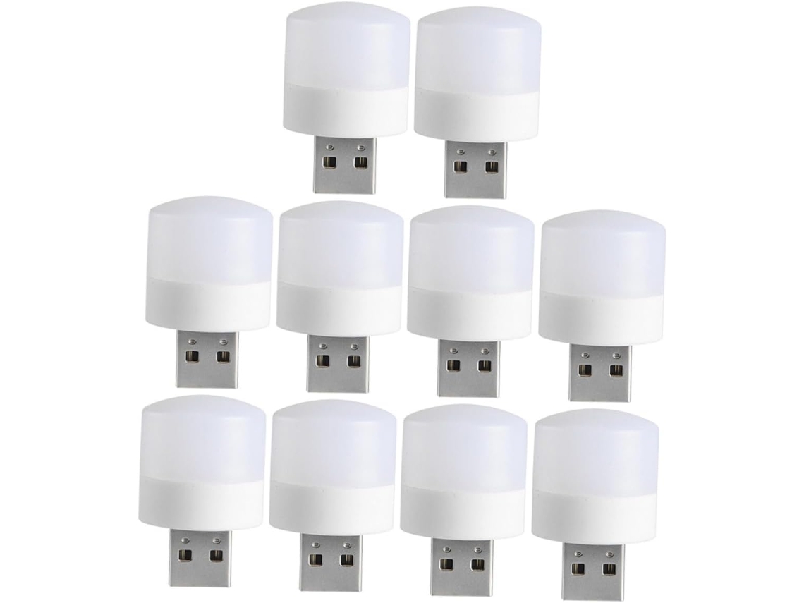 Wooneky Mini Luzes Noturnas Led Usb, 10 Unidades, Brancas, Sem