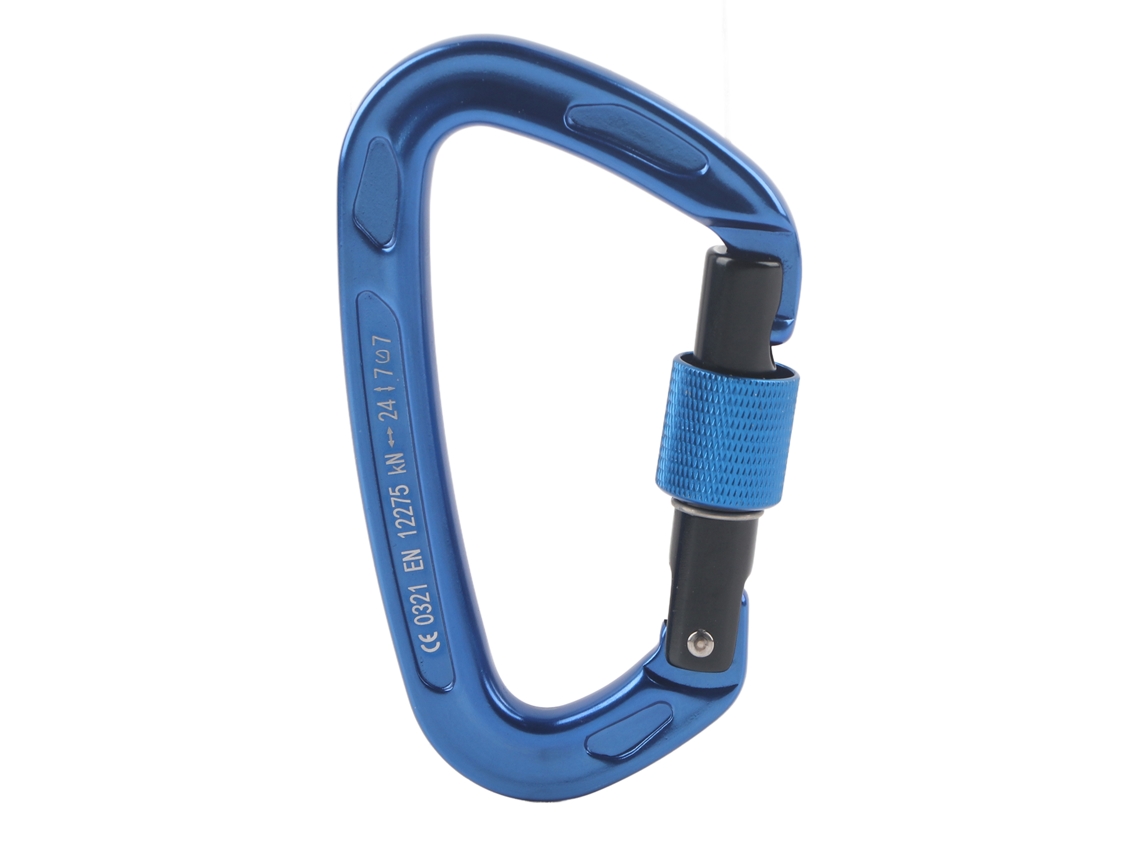 Fivela de Segurança Carabiner Alumínio 7075 Azul