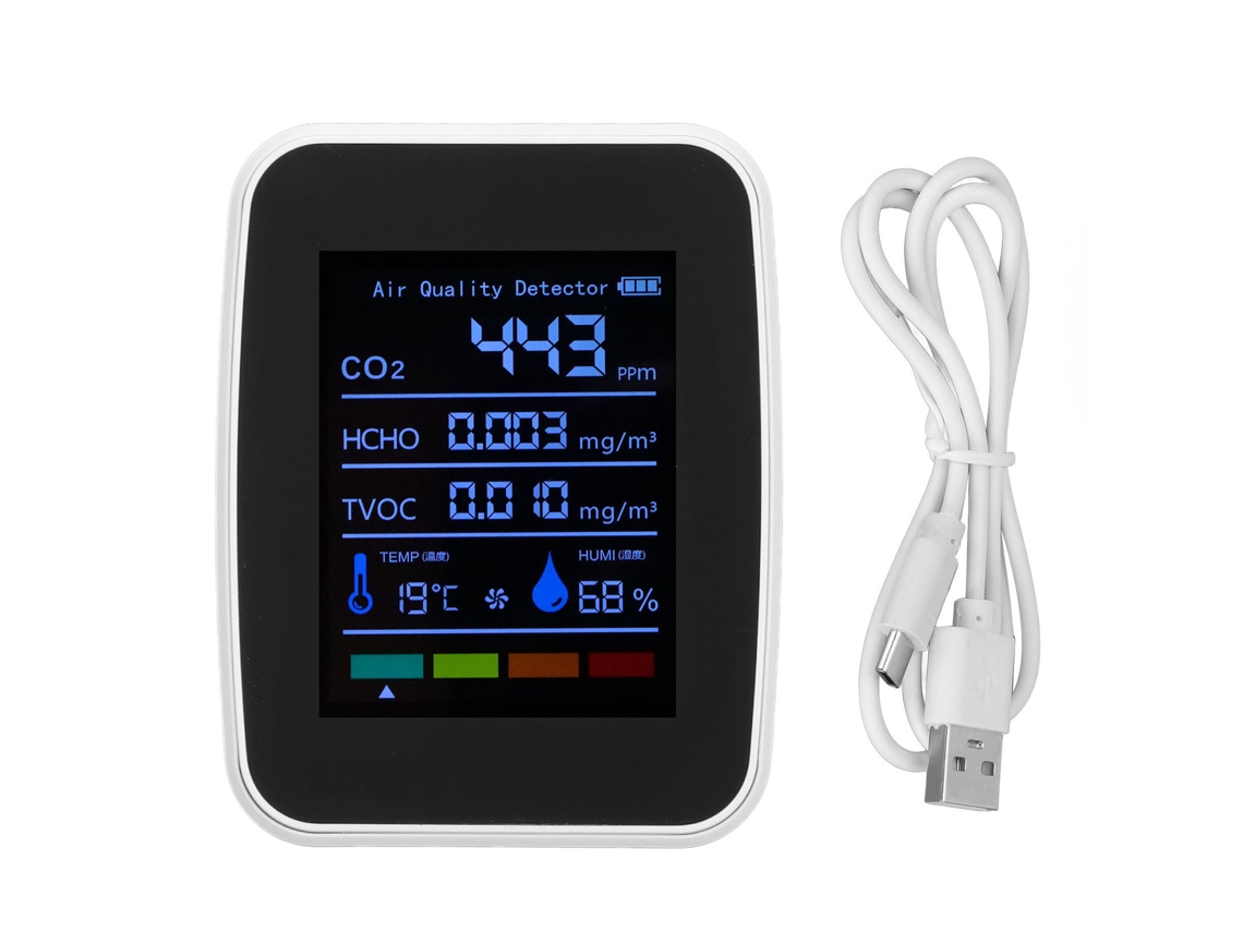 Laxiscreed Detector De Qualidade Do Ar 5 Em 1, Monitor De Temperatura, Umidade E Co2 Para Casa E Escritório