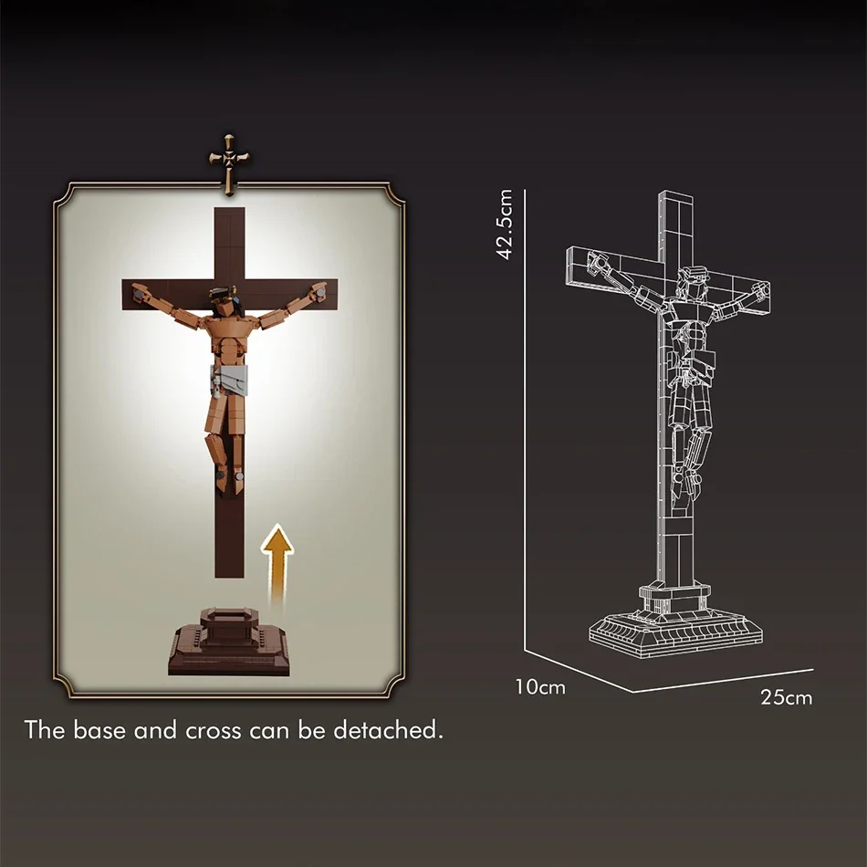 Escultura Em Miniatura Da Cruz De Jesus Em Blocos De Montar (moc).