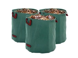 Conjunto de 3 Sacos de Resíduos 272l Resistentes com Pegas Reforçadas e Aros Ø67x76 cm VERDE