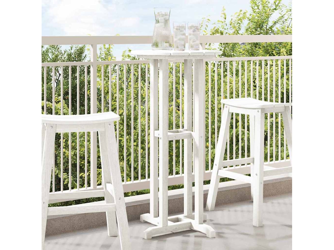 Vidaxl Mesa De Bar Branco 55 X 55 X 107 Cm Polietileno