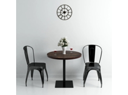 Vidaxl Mesa Bistrô Em Mdf E Aço Redonda 80x75 Cm Cinzento Escuro