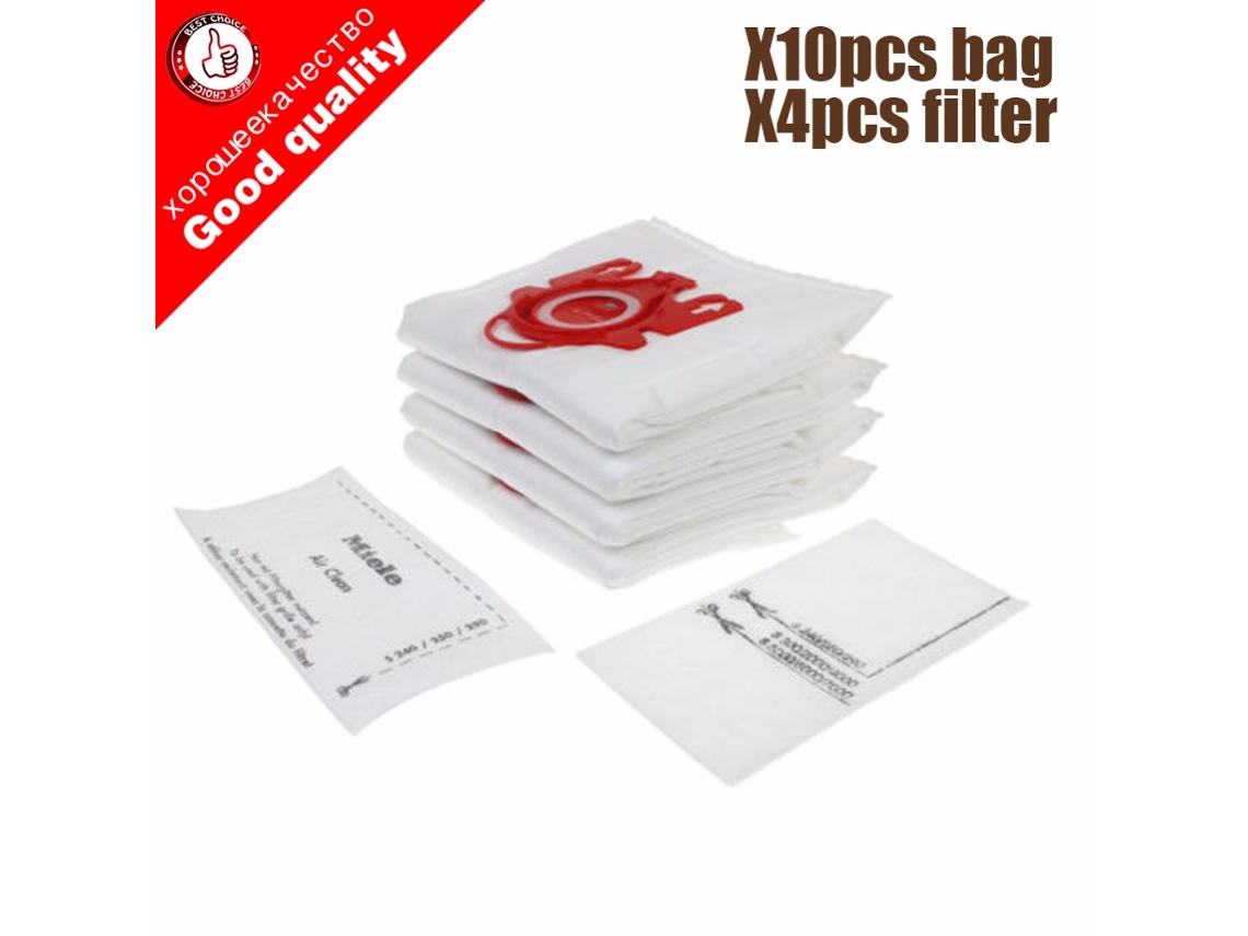 Sacos de pó para aspirador de pó miele fjm c1 e c2, tipo sintético, hoover hepa, com 4 filtros